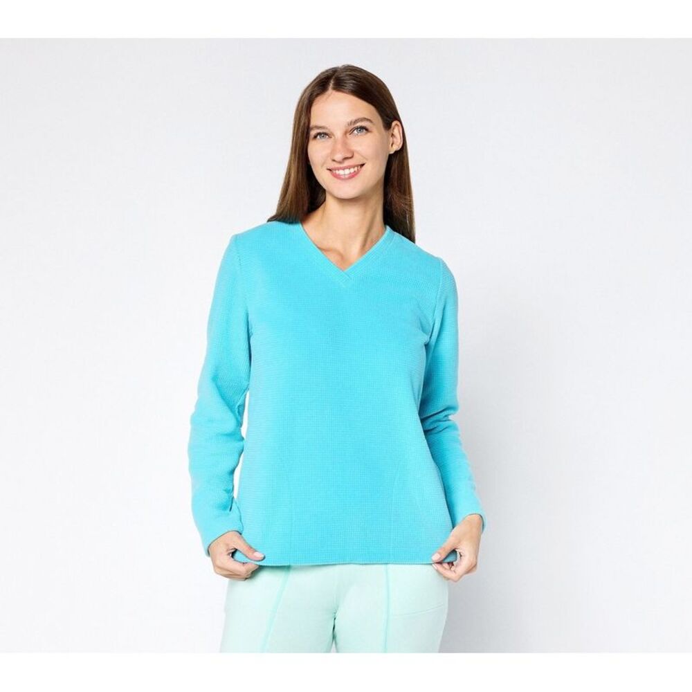 Denim & Co. Women's Top Sz XL Make Your Selection: Chenille Fleece Blue